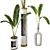Banana Leaf Plant Vase Set 3D model small image 2