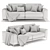 Modern Norton Sofa Bed 3D model small image 6