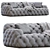 Modern Meridiani Norton Sofa Set 3D model small image 4