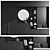 Black Wooden Hallway Furniture Set 3D model small image 1