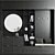 Black Wooden Hallway Furniture Set 3D model small image 4