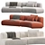 Modern and Comfortable Cosy Curve Sofa 3D model small image 1