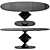 Sleek Noir Oval Dining Table 3D model small image 1