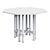 French Lucite Brass Glass Dining Table 3D model small image 2