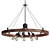 Corona 7 Wooden Chandelier Fixture 3D model small image 1