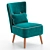 Stylish Steos Velvet Ocean Chair 3D model small image 1