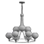Paramount Matte Black Brass Chandelier 3D model small image 2