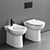 Modern Fast Ceramic Floor Toilet 3D model small image 1