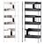 Modern Wave Bookshelf Collection 3D model small image 1