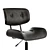 Luxe Adjustable Wood Desk Chair 3D model small image 5