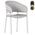 Modern Velvet Bar Chair Gold Legs 3D model small image 7