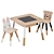 Woodland Table & Animal Chairs 3D model small image 2