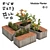 Modular Planter Bench Set 3D model small image 1