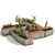 Modular Planter Bench Set 3D model small image 3