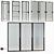 Customizable Glass Door Set 3D model small image 1