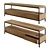 Modern Oak TV Stand - 3 Drawers 3D model small image 2