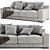 Modern West Elm Dalton Sofa 3D model small image 3