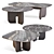 Sculptural Italo Dining Tables Set 3D model small image 1