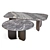 Sculptural Italo Dining Tables Set 3D model small image 2