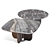 Sculptural Italo Dining Tables Set 3D model small image 5