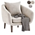 Contemporary Hanna Armchair Collection 3D model small image 1