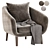 Contemporary Hanna Armchair Collection 3D model small image 3