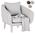 Contemporary Hanna Armchair Collection 3D model small image 6