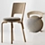 Aalto High Backrest Dining Chair 3D model small image 1