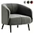 Modern Fabric Armchair: AMALFI. 3D model small image 2