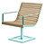 Modern Armchair with Wooden Structure 3D model small image 4