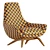 Elegant ERMES Velvet Armchair 3D model small image 7