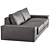Modern Modular Black Sofa 3D model small image 2