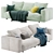 Modern and Sleek Moss Sofa 3D model small image 1