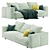 Modern and Sleek Moss Sofa 3D model small image 2