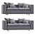 Stylish Modern Wall Sofa Design 3D model small image 1