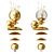 Elegant Brass Glass Sconce 3D model small image 1