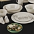 Indian Style Dish Set with Potpourri 3D model small image 7