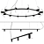 Contemporary Beem Black Chandelier Collection 3D model small image 1