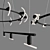 Contemporary Beem Black Chandelier Collection 3D model small image 2