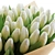 Elegant White Tulips Bouquet 3D 3D model small image 5