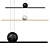 Elegant Black Briks Pendant - Metal, Glass, Marble 3D model small image 1