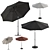 Rainproof Fabric Umbrella 05 3D model small image 1