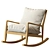 Dilma Linen Rocking Armchair 3D model small image 1