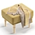 Shento Velvet Pouffe Ottoman Set 3D model small image 4