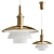 Opal Glass Brass Pendant Lamp 3D model small image 2