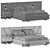 Luxurious Pierro Bed Set Max 2017 3D model small image 6