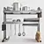 Modular Dish Drying Rack Kit 3D model small image 1