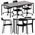 Sleek Vipp Chairs & Table 3D model small image 1