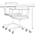 Sleek Vipp Chairs & Table 3D model small image 5
