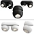 Sleek Adjustable Spotlight Collection 3D model small image 1